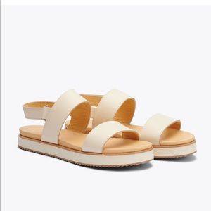 Nisolo Go-To Flatform Sandal in Bone, Size 5